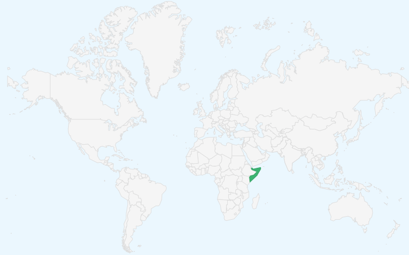 ソマリア連邦共和国 の位置（世界地図）