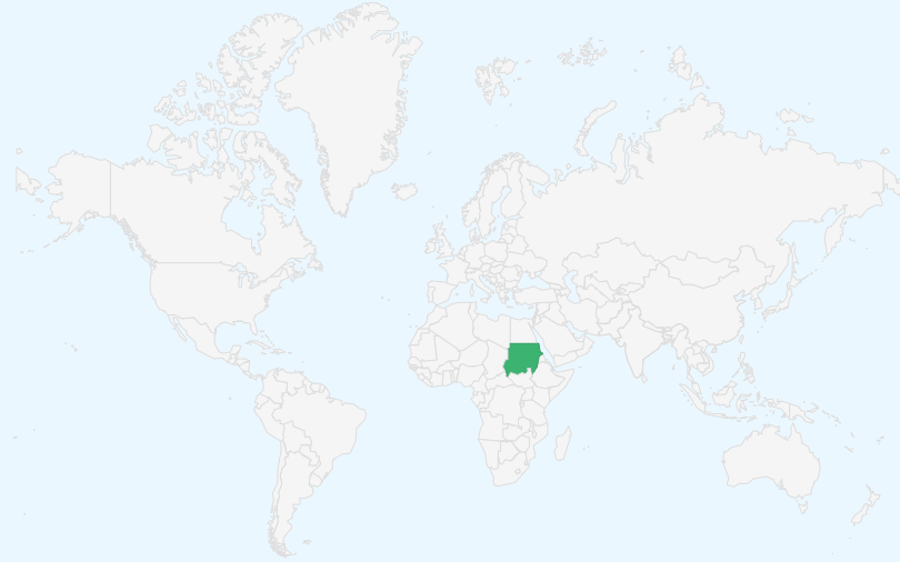 スーダン共和国 の位置（世界地図）