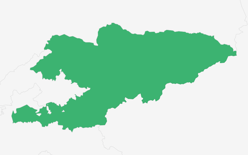 キルギス共和国 の位置（拡大）