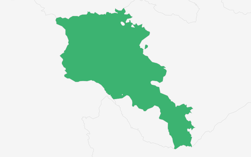 アルメニア共和国 の位置（拡大）