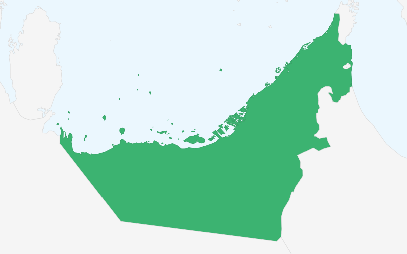 アラブ首長国連邦 の位置（拡大）