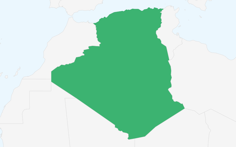 アルジェリア民主人民共和国 の位置（拡大）