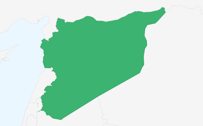 シリア・アラブ共和国 の位置（拡大）