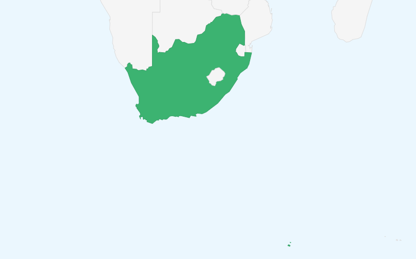 南アフリカ共和国 の位置（拡大）