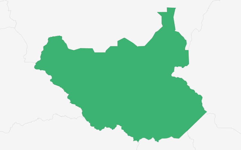 南スーダン共和国 の位置（拡大）
