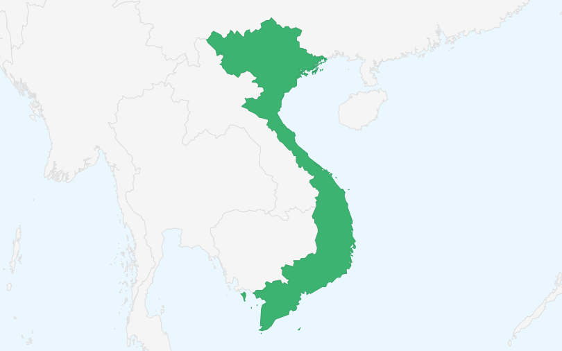 ベトナム社会主義共和国 の位置（拡大）