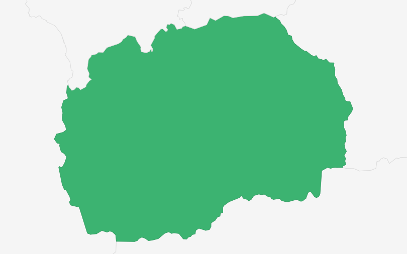 北マケドニア共和国 の位置（拡大）
