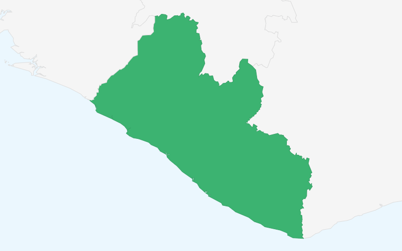 リベリア共和国 の位置（拡大）