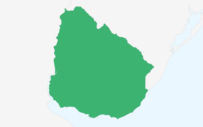 ウルグアイ東方共和国 の位置（拡大）