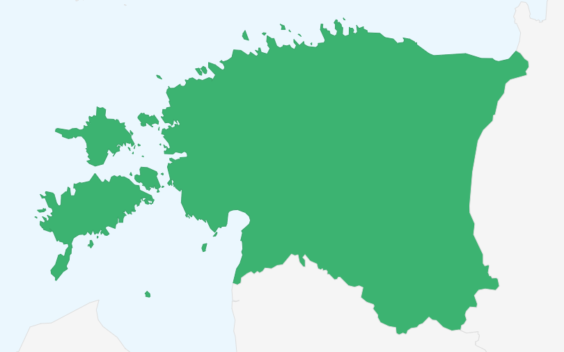 エストニア共和国 の位置（拡大）