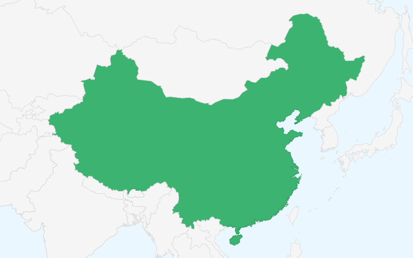 中華人民共和国 の位置（拡大）