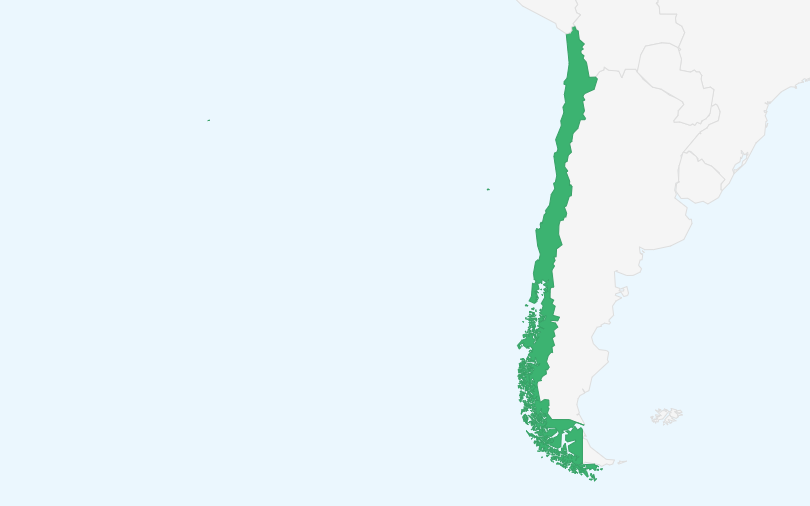 チリ共和国 の位置（拡大）