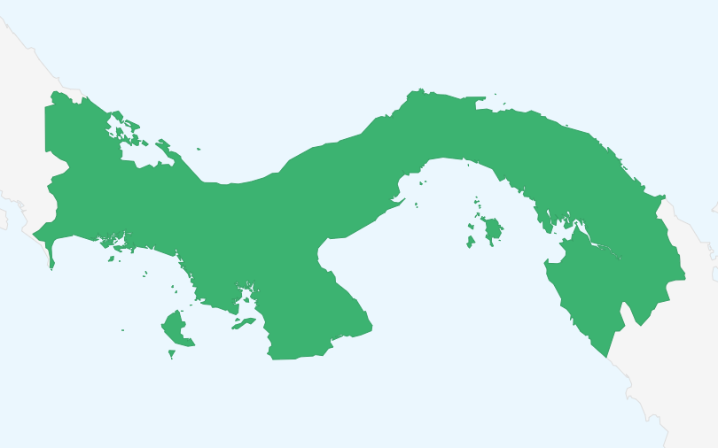 パナマ共和国 の位置（拡大）