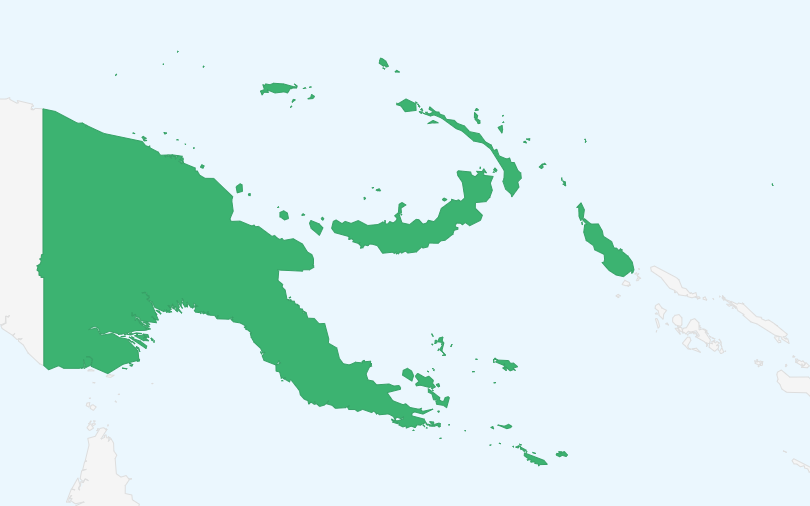 パプアニューギニア独立国 の位置（拡大）
