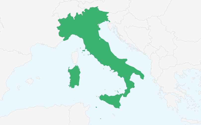 イタリア共和国 の位置（拡大）