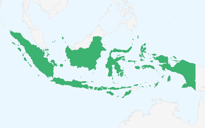 インドネシア共和国 の位置（拡大）
