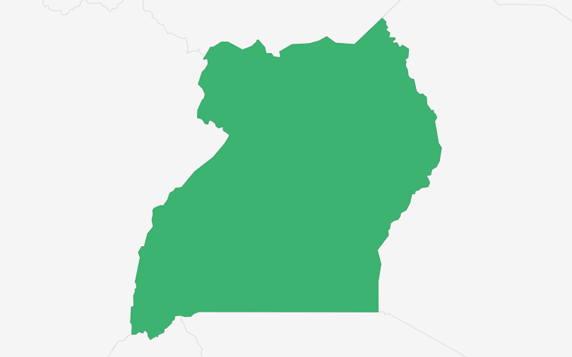 ウガンダ共和国 の位置（拡大）