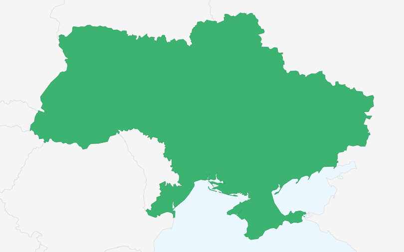 ウクライナ の位置（拡大）
