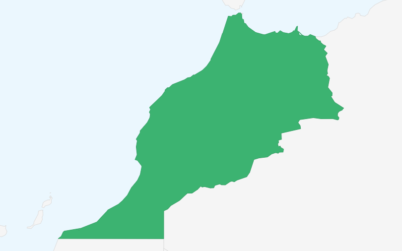 モロッコ王国 の位置（拡大）