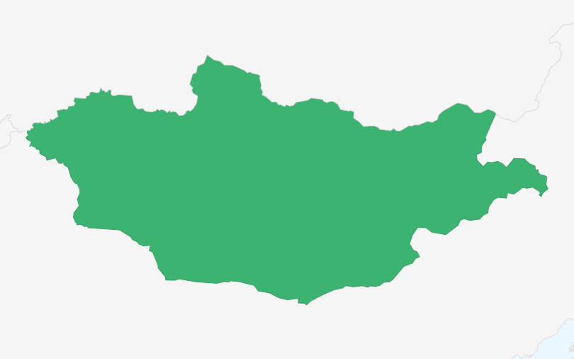 モンゴル国 の位置（拡大）