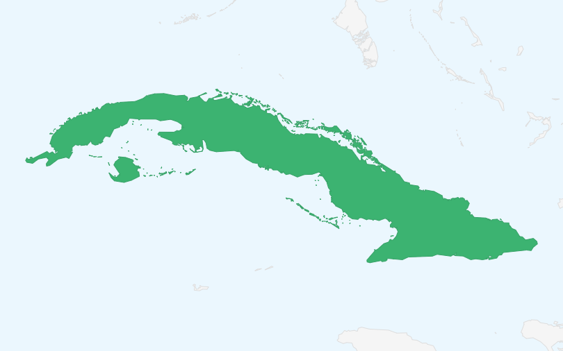 キューバ共和国 の位置（拡大）
