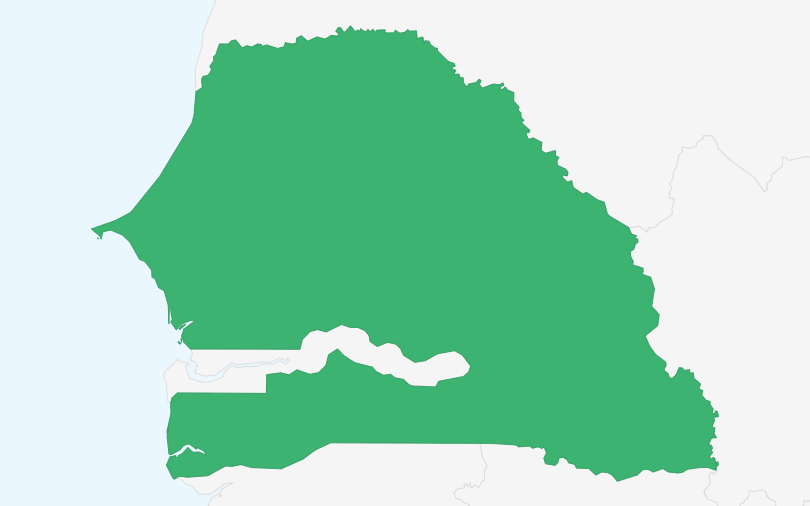 セネガル共和国 の位置（拡大）