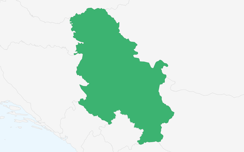セルビア共和国 の位置（拡大）