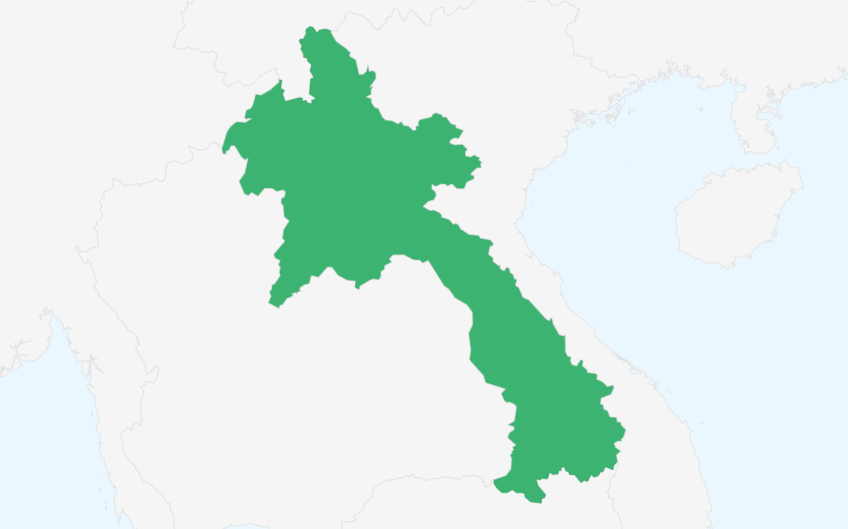 ラオス人民民主共和国 の位置（拡大）