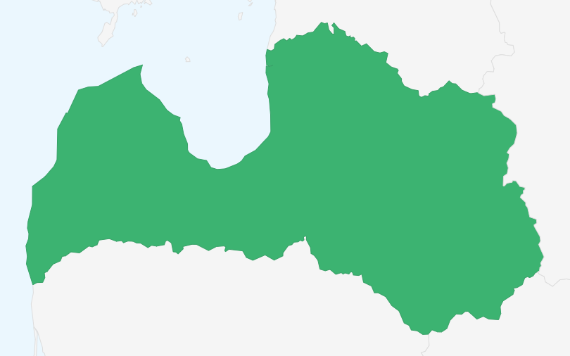 ラトビア共和国 の位置（拡大）