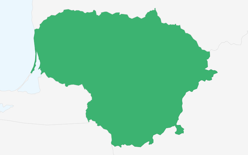 リトアニア共和国 の位置（拡大）