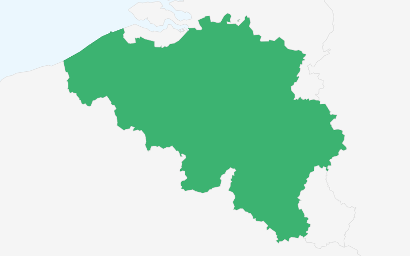 ベルギー王国 の位置（拡大）