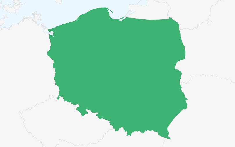 ポーランド共和国 の位置（拡大）