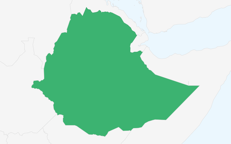 エチオピア連邦民主共和国 の位置（拡大）