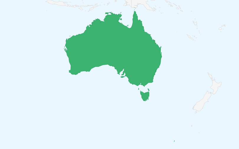 オーストラリア連邦 の位置（拡大）