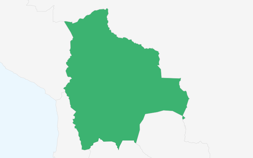 ボリビア多民族国 の位置（拡大）