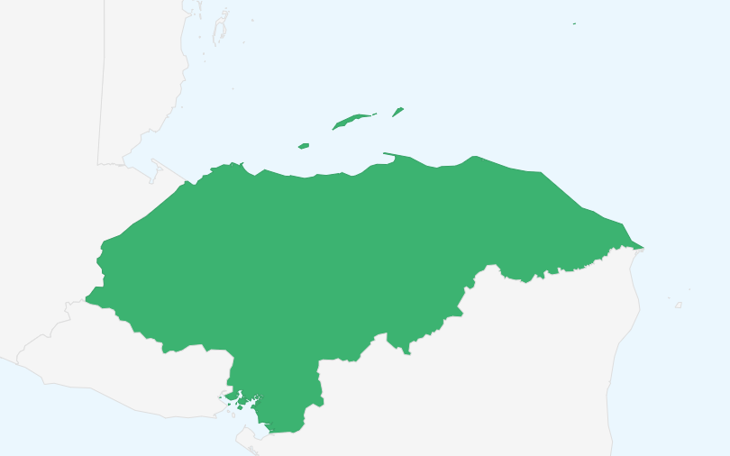 ホンジュラス共和国 の位置（拡大）