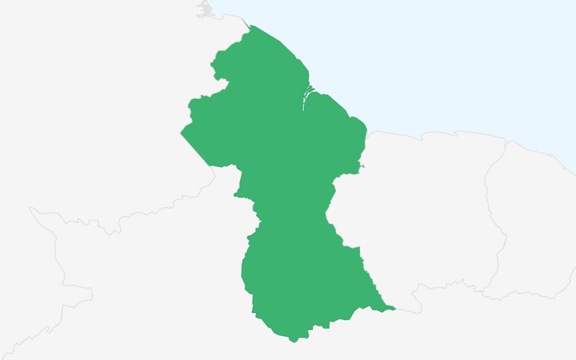 ガイアナ共和国 の位置（拡大）