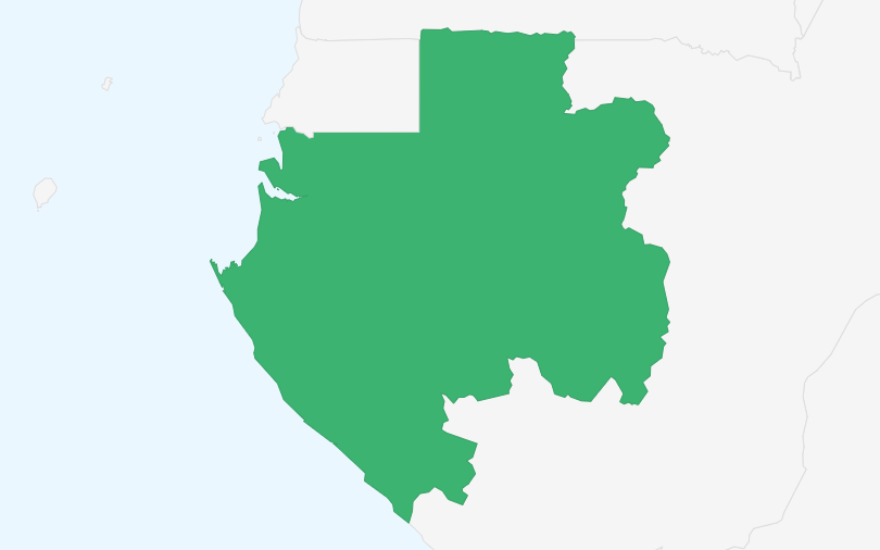 ガボン共和国 の位置（拡大）