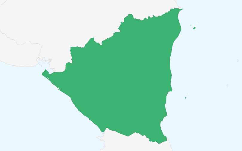ニカラグア共和国 の位置（拡大）