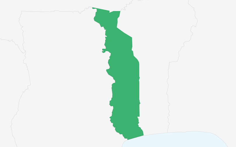 トーゴ共和国 の位置（拡大）