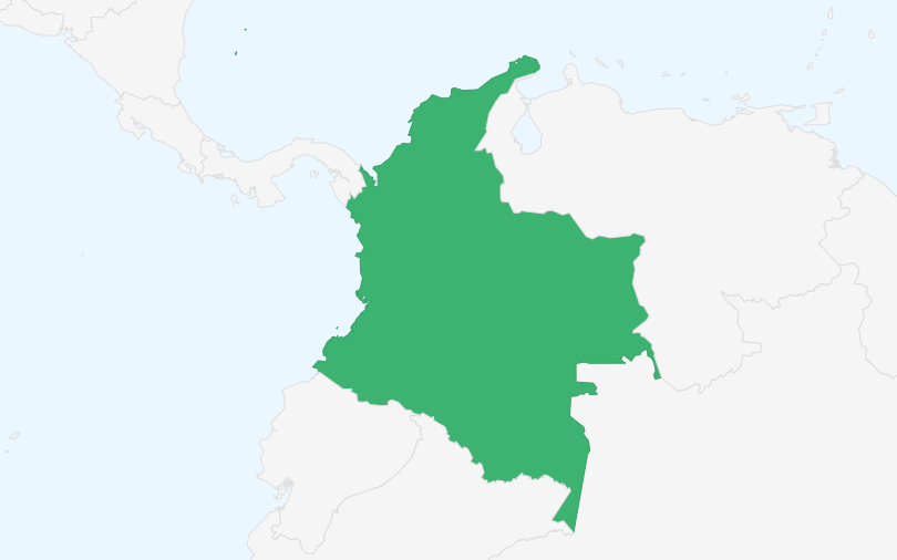 コロンビア共和国 の位置（拡大）