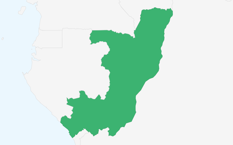 コンゴ共和国 の位置（拡大）