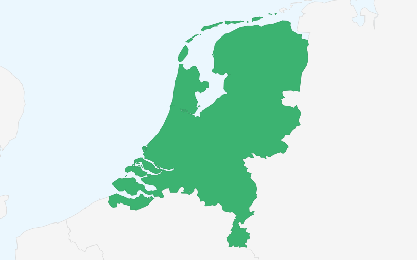 オランダ王国 の位置（拡大）