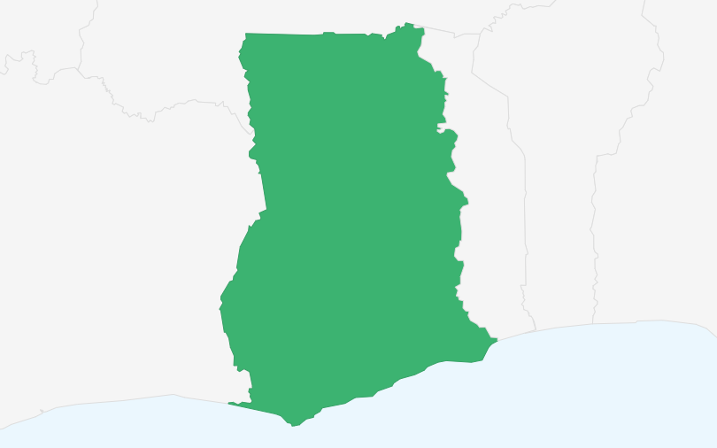 ガーナ共和国 の位置（拡大）