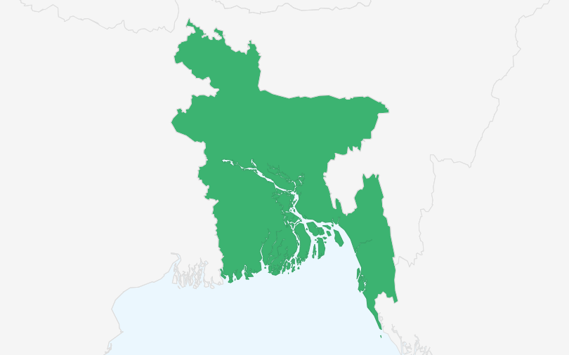 バングラデシュ人民共和国 の位置（拡大）