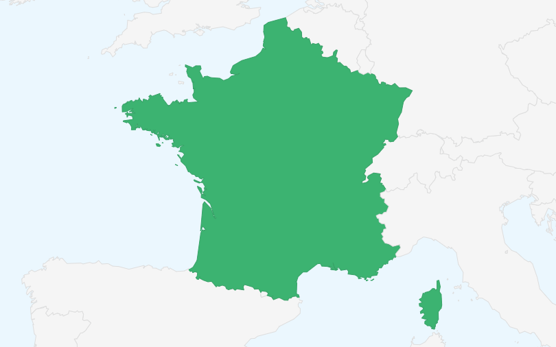 フランス共和国 の位置（拡大）