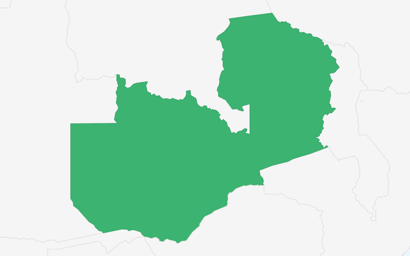 ザンビア共和国 の位置（拡大）