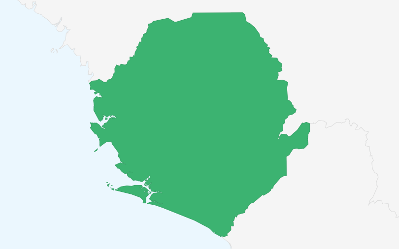 シエラレオネ共和国 の位置（拡大）