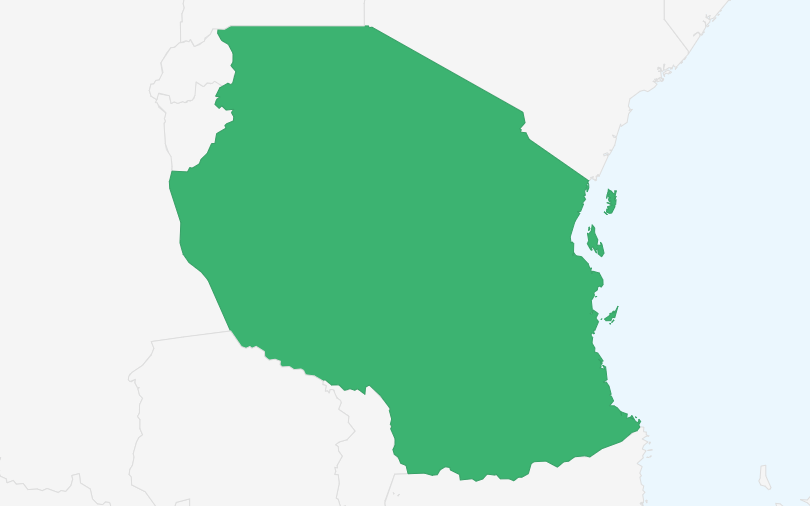 タンザニア連合共和国 の位置（拡大）