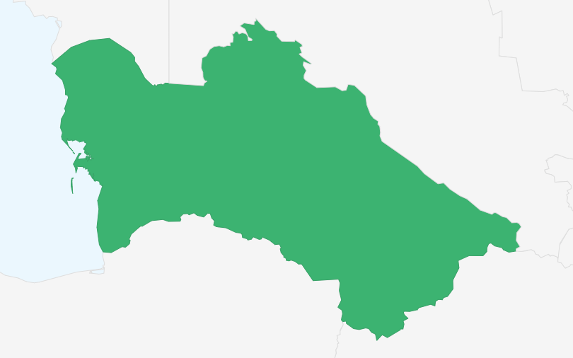 トルクメニスタン の位置（拡大）